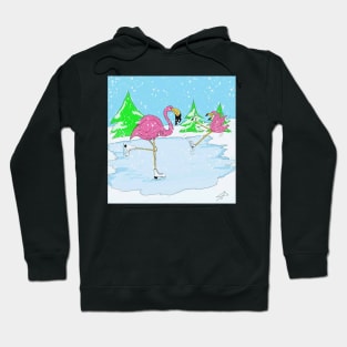 Flamingo Skaters Christmas Hoodie